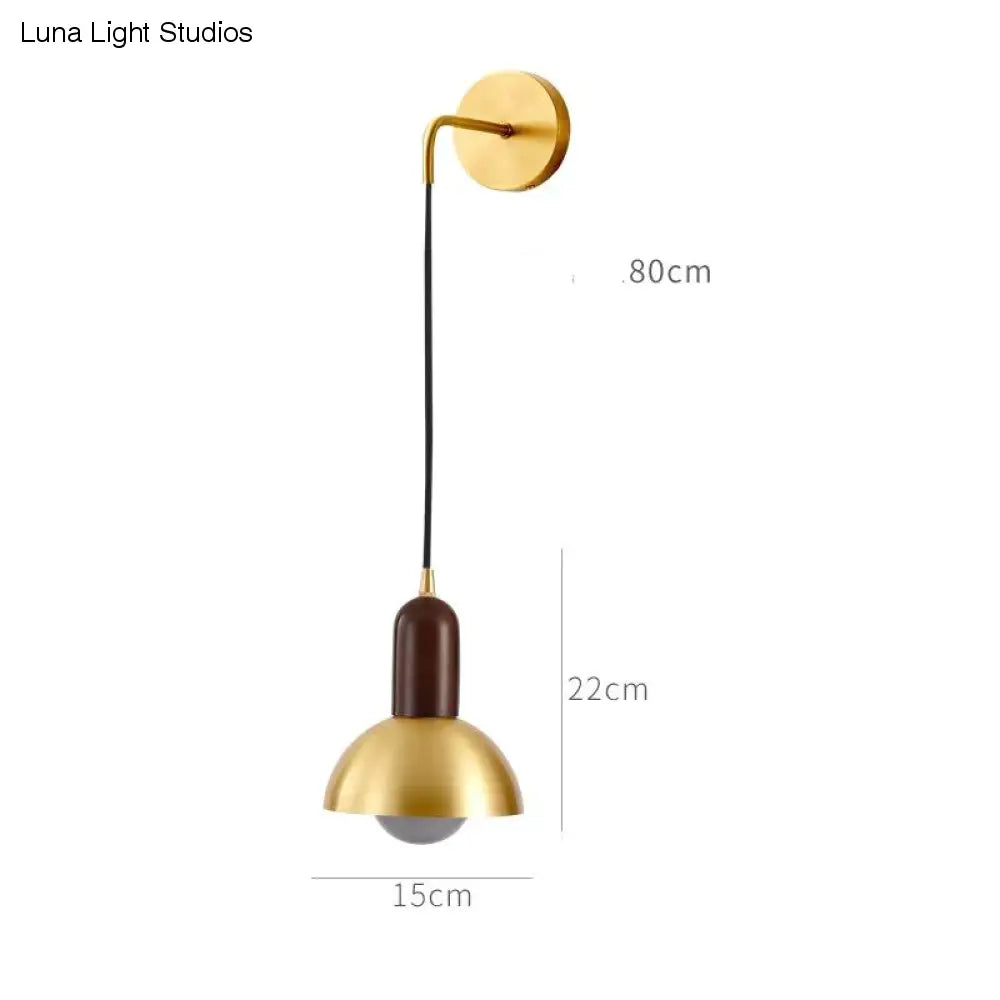 Applique murale de chevet tout en cuivre, luminaire de luxe, post-moderne, Simple, pour salon, arrière-plan, allée murale, rétro, personnalité créative, boule en cuivre