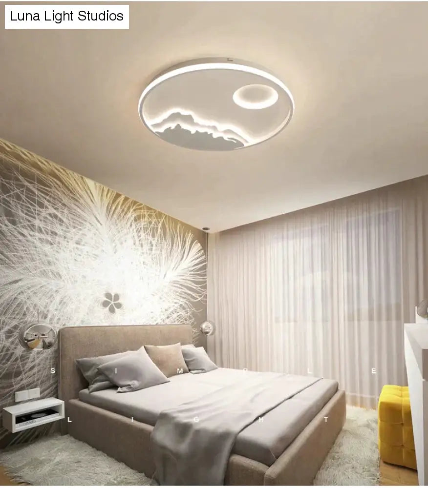 LED-Deckenleuchte, modernes Natur-Sonnenaufgang-Design, für Wohnzimmer, Schlafzimmer, Küche, Esszimmer, Beleuchtungskörper ICFW1910