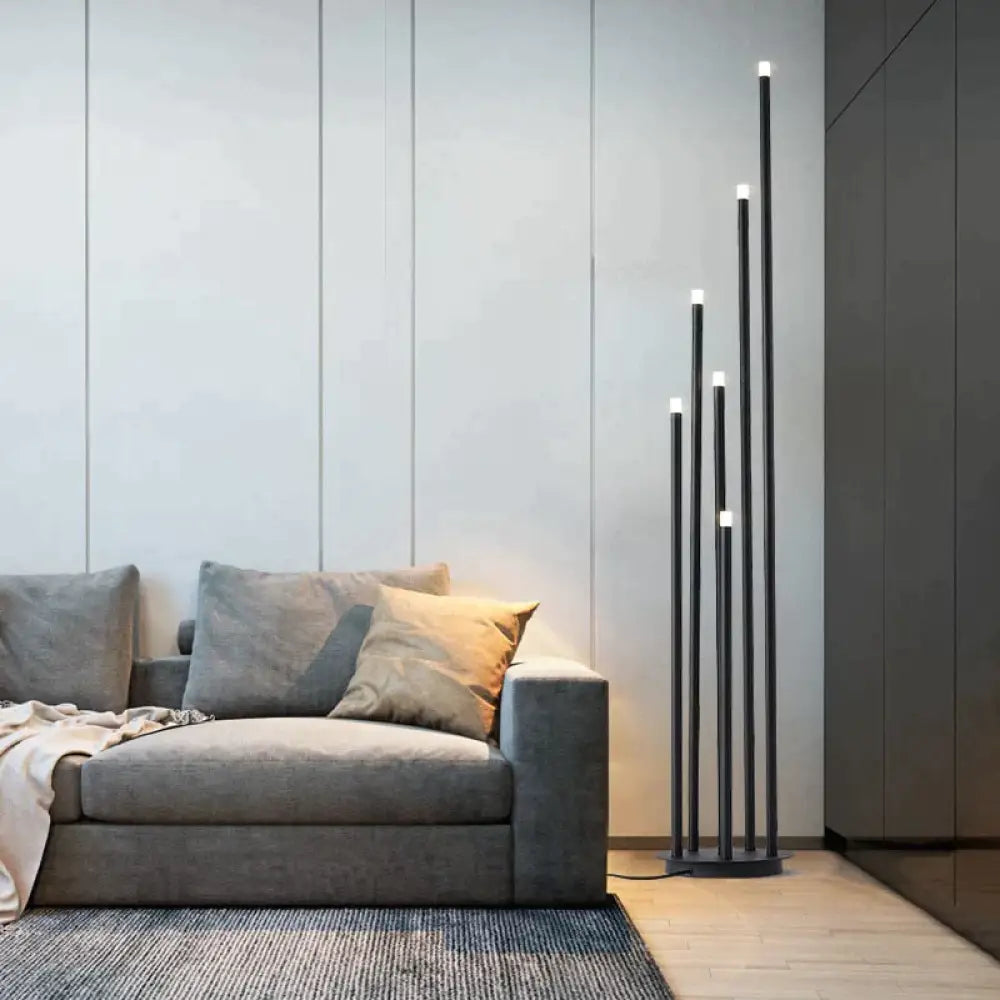 Moderne simple personnalité noir multi-tête lampadaire LED branche lampe sur pied salon lampe de lecture chambre chevet lampadaire