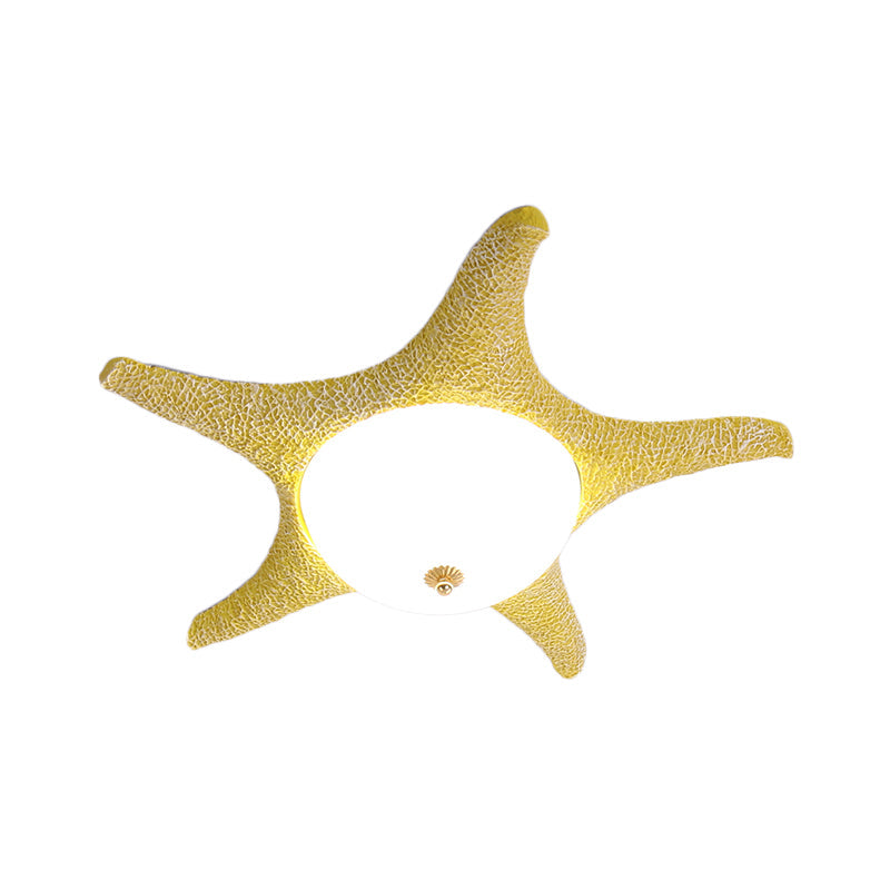 Noche estrellada en tu habitación - Luminaria empotrada LED de estrella de mar de resina para niños en alegre rosa, amarillo y azul con luz blanca/cálida