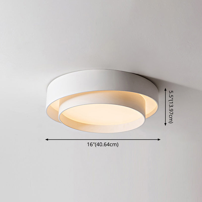 Plafonnier LED en métal blanc de style nordique pour chambre à coucher - Éclairage encastré