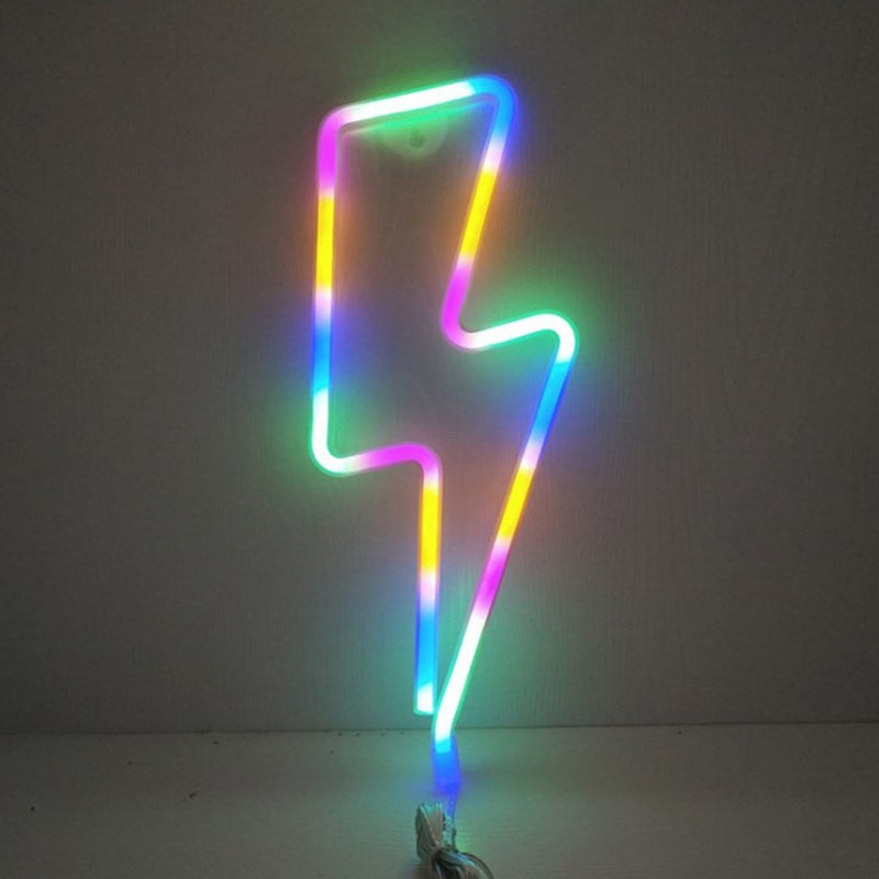Weiße LED-Tischlampe „Lightning Bolt“: Künstlerische Schlafzimmer-Nachttischleuchte aus Gummi mit Batterie