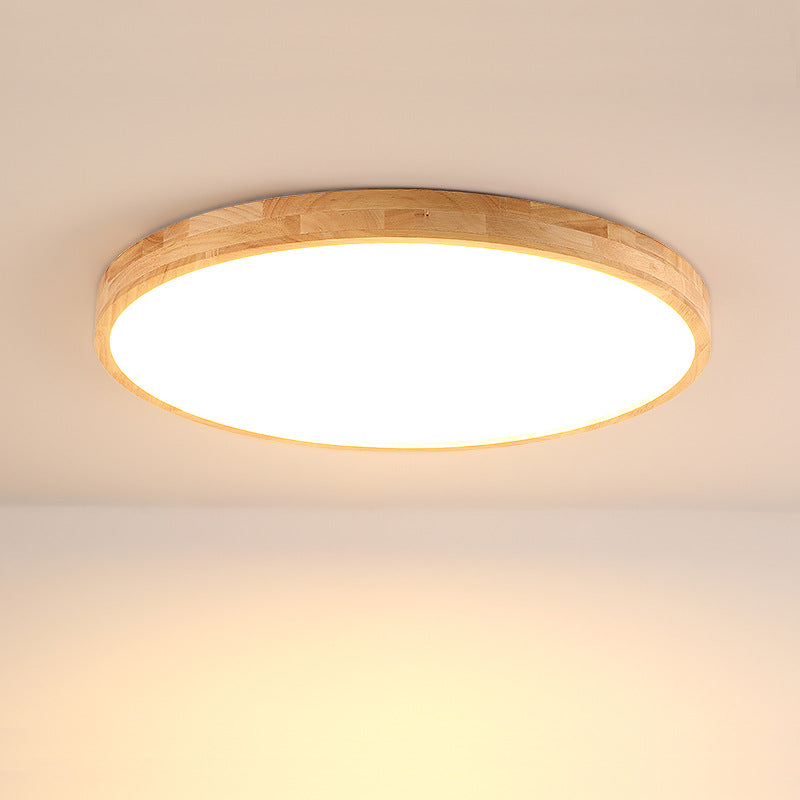 Nordic LED Drewniana lampa do montażu podtynkowego do przedpokoju