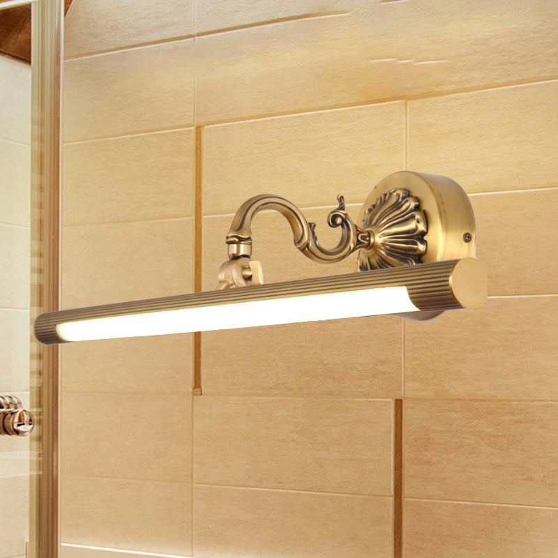 Aplique de pared moderno con acabado de latón LED integrado para baño - Iluminación de tocador, 17