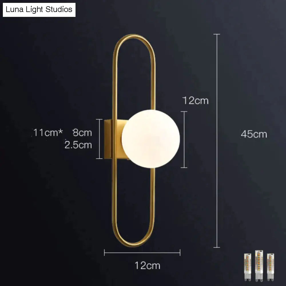 Nordic Bedside Lamp Wall Lamp Living Room Simple Modern Background Wall Corridor Room Bedroom Copper Wall Lamp