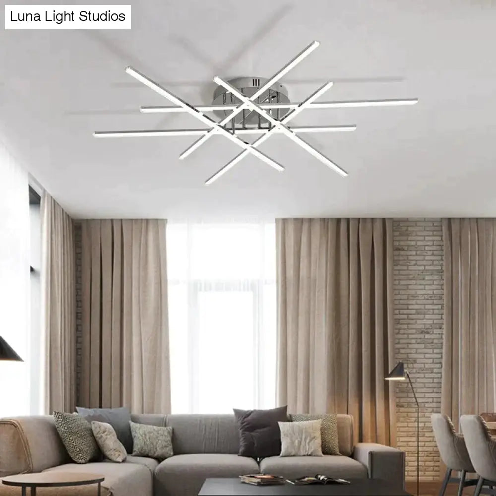 Chromowane wykończenie Nowoczesne lampy sufitowe LED do salonu Sypialnia Gabinet Lampa sufitowa Home Deco