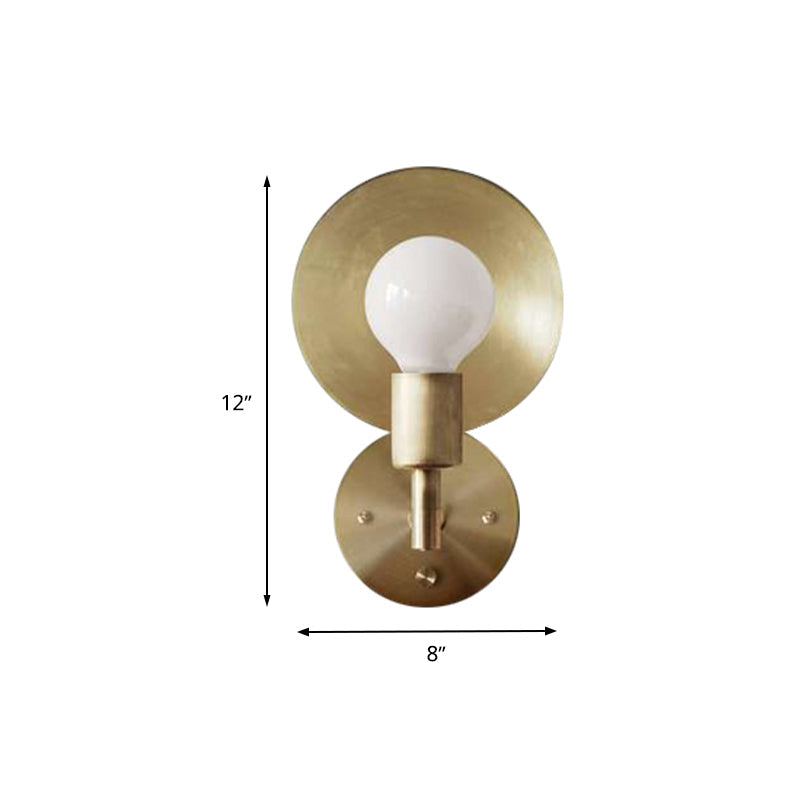 Applique murale LED à ampoule nue dorée, luminaire moderne en métal pour salon