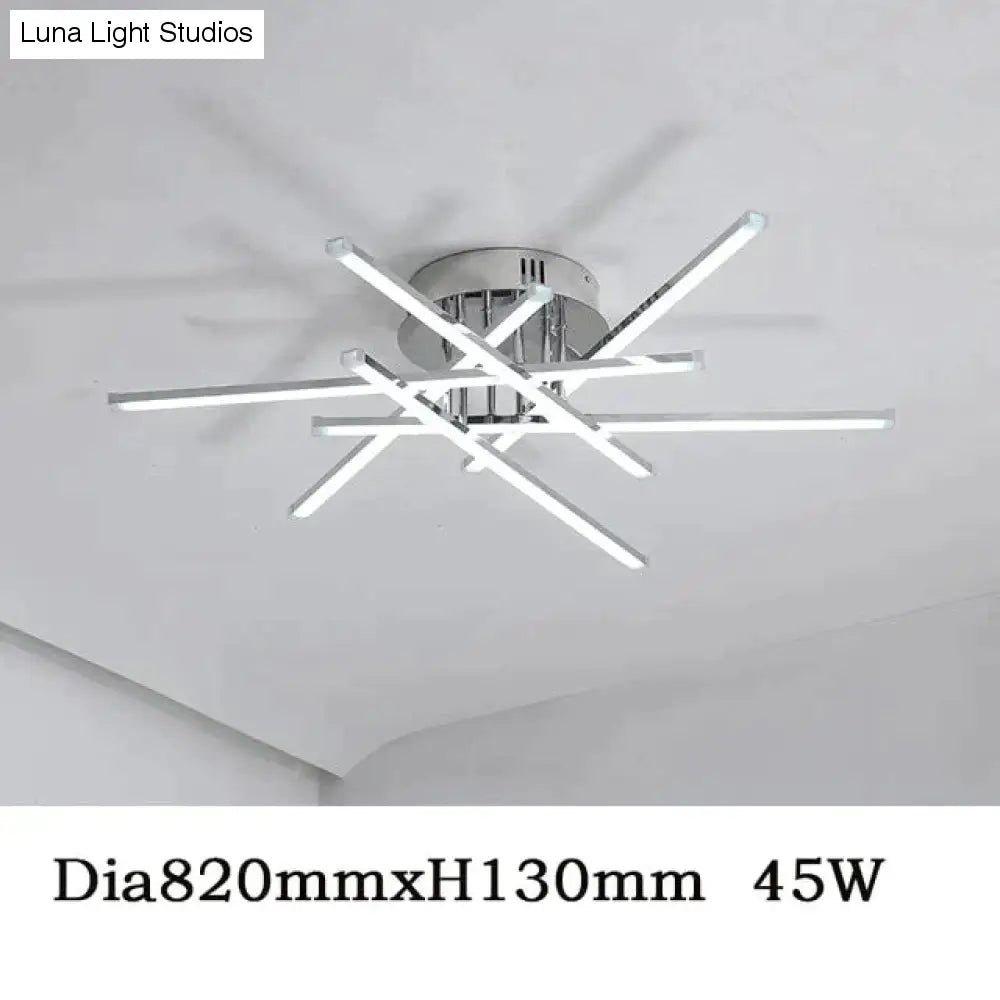 Chromowane wykończenie Nowoczesne lampy sufitowe LED do salonu Sypialnia Gabinet Lampa sufitowa Home Deco