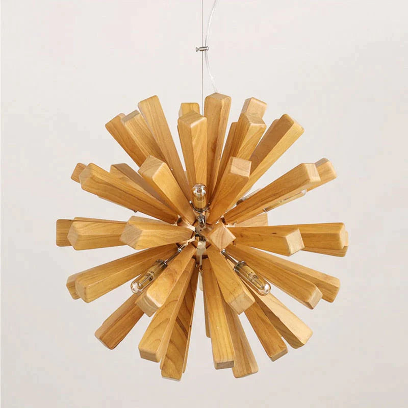 Luces colgantes de madera de diente de león, lámparas colgantes de madera maciza, accesorios para comedor, restaurante, lámpara colgante de decoración interior