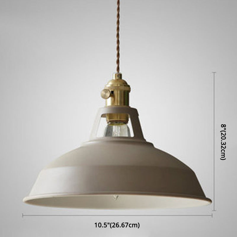 Illuminazione a sospensione a 1 luce in metallo con paralume industriale Macarons per ristorante