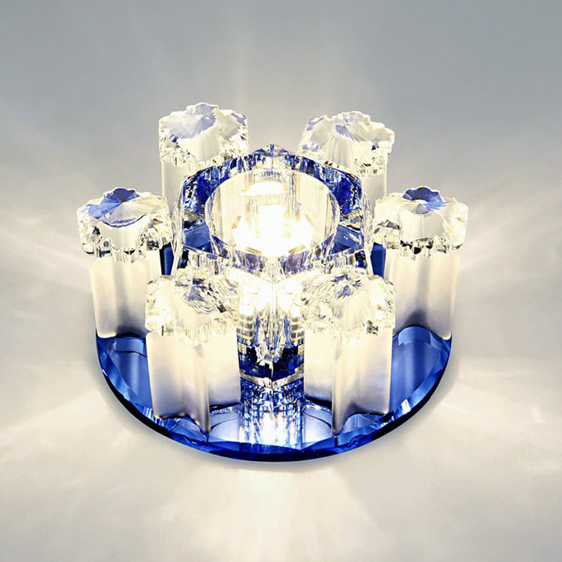 Lampada da incasso per corridoio a LED con blocco di cristallo - Lampada da incasso a soffitto floreale modernista