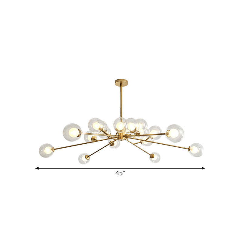 Modern Large Chandelier: 15/18 Lights, Restaurant Hotel Branch, Metal, Black/Gold Hanging Lamp