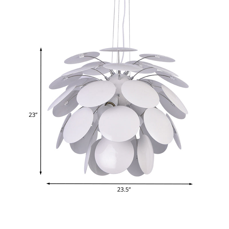 Modern Pinecone Hanging Pendant Lamp - Metallic Finish, 1-Head, Wide 19.5