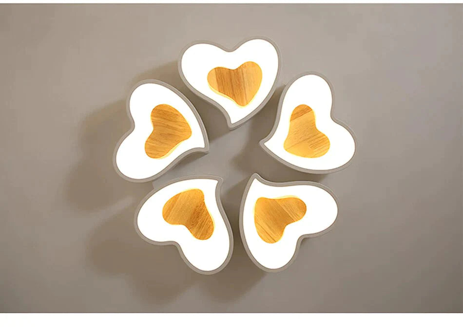 Plafoniere moderne a LED a forma di cuore per soggiorno, camera da letto, illuminazione interna, lampada da soffitto, telecomando, Dimmin