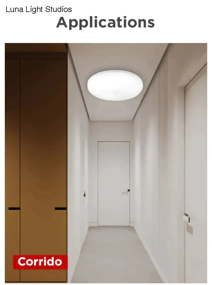 Plafoniere a Led Lampada Sensore di movimento intelligente Luce 12W 15W 18W 20W 30W 40W Lampade da soffitto Apparecchio di illuminazione notturna per la cucina