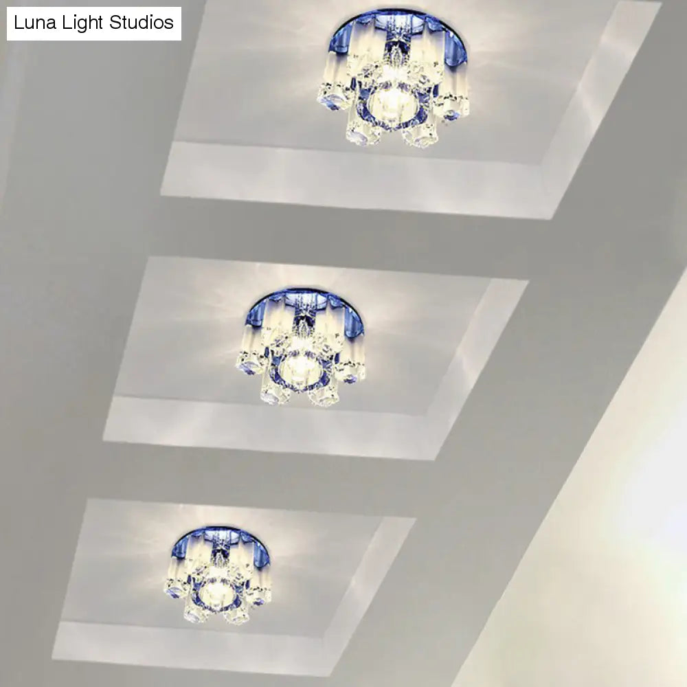 Lampada da incasso per corridoio a LED con blocco di cristallo - Lampada da incasso a soffitto floreale modernista