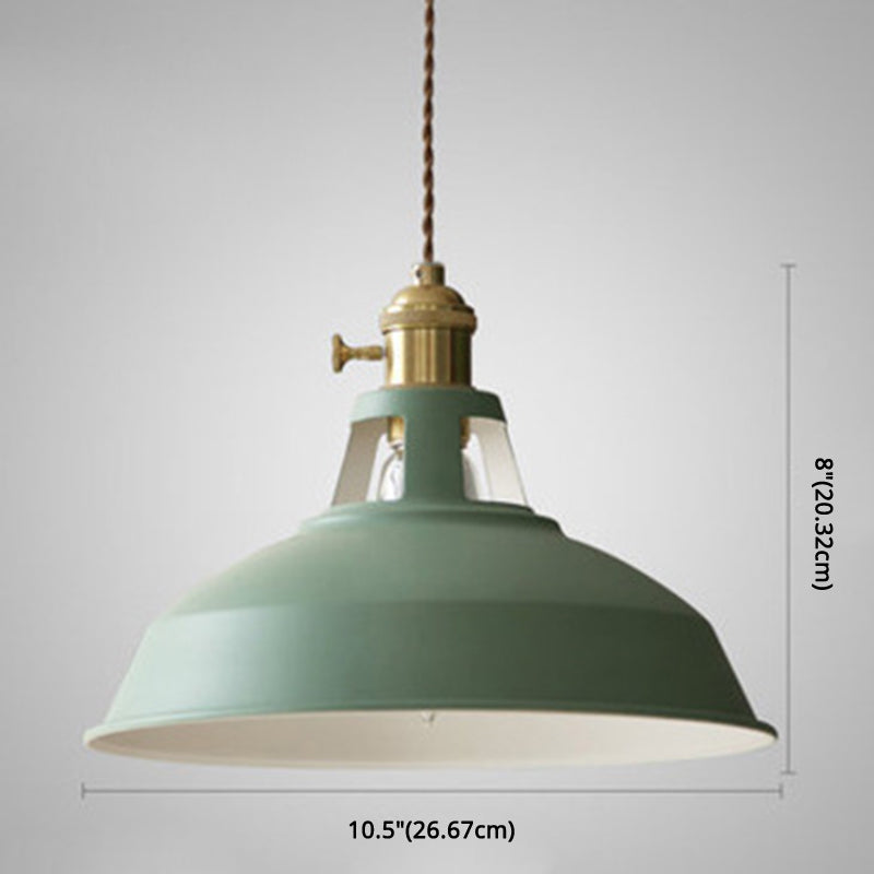Illuminazione a sospensione a 1 luce in metallo con paralume industriale Macarons per ristorante