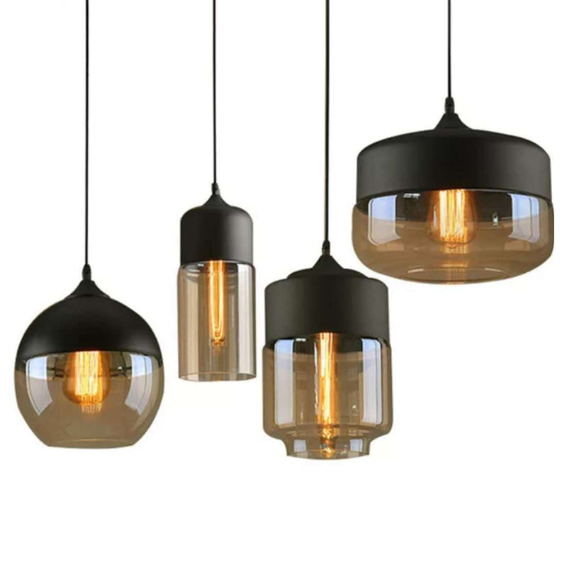 1-lichts hanglamp retro industriële stijl glazen hangende plafondverlichting voor restaurant