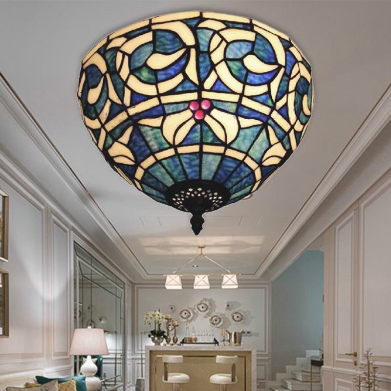 Lampada da incasso in vetro colorato rustico - Apparecchio a 2 luci per camera da letto