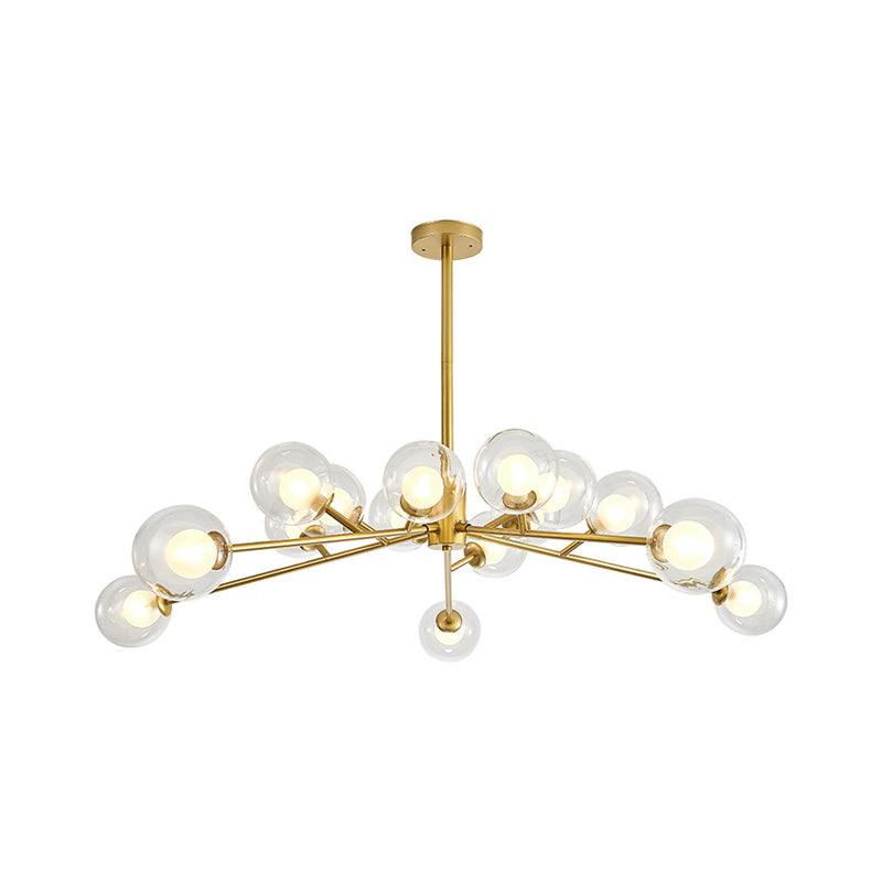 Modern Large Chandelier: 15/18 Lights, Restaurant Hotel Branch, Metal, Black/Gold Hanging Lamp