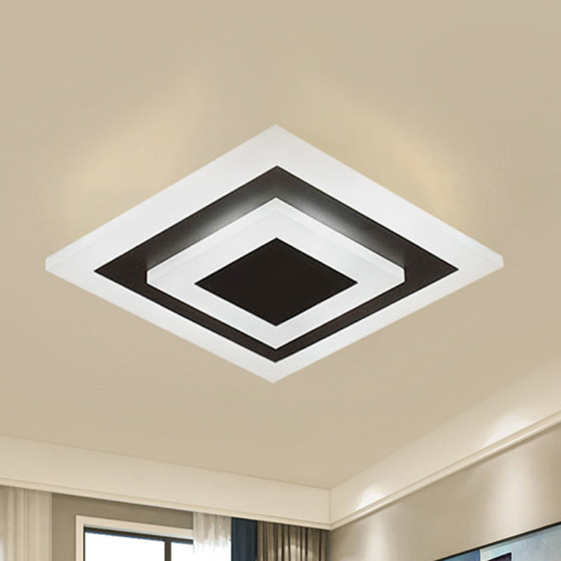 Moderne quadratische LED-Deckenleuchte aus Acryl zur Deckenmontage – stilvolle Lampe für Flure und Küchen, Kaffee und Weiß