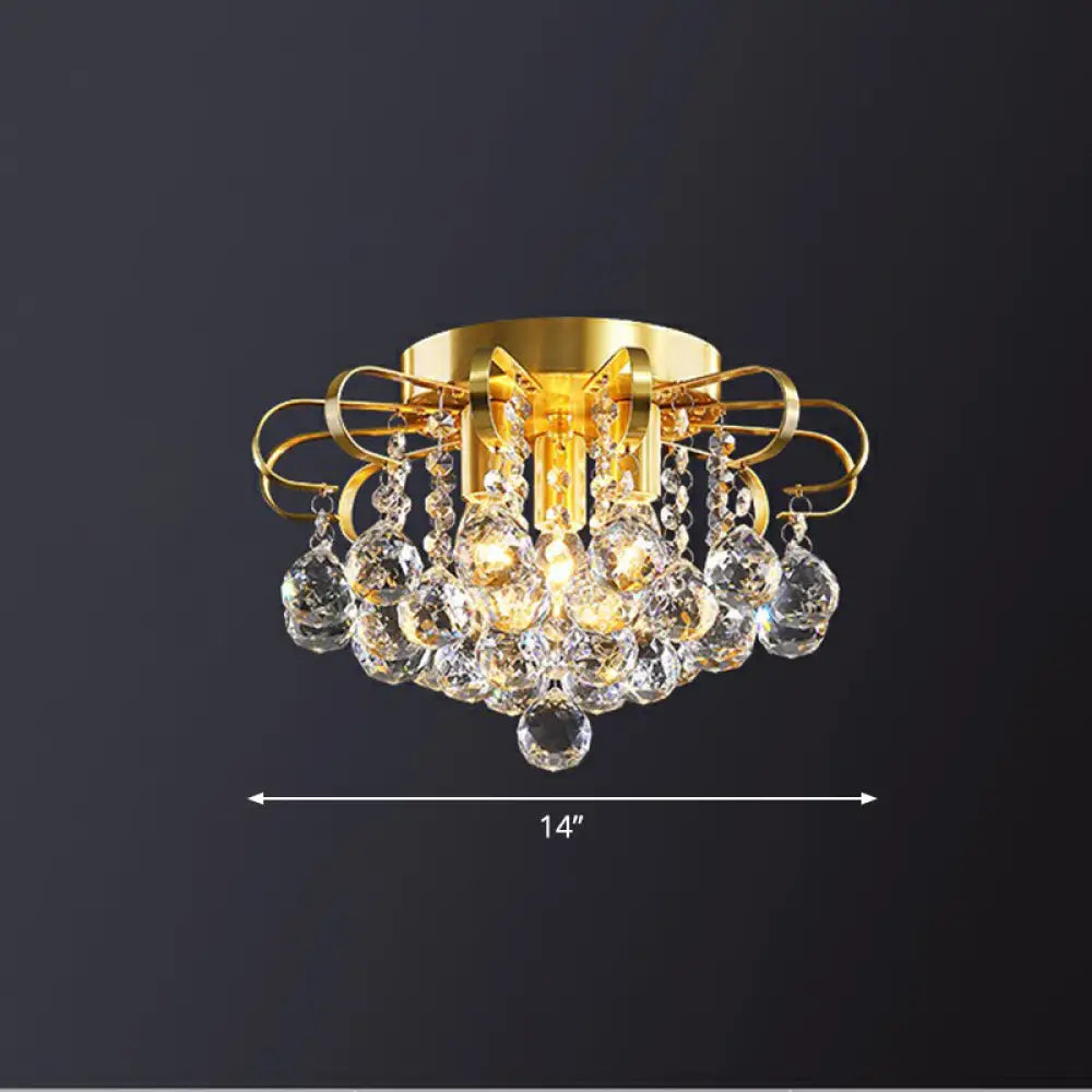 Crystal Bedroom Beauty: postmoderne helder gefacetteerde bolvormige inbouwplafondlamp met bloemmotief