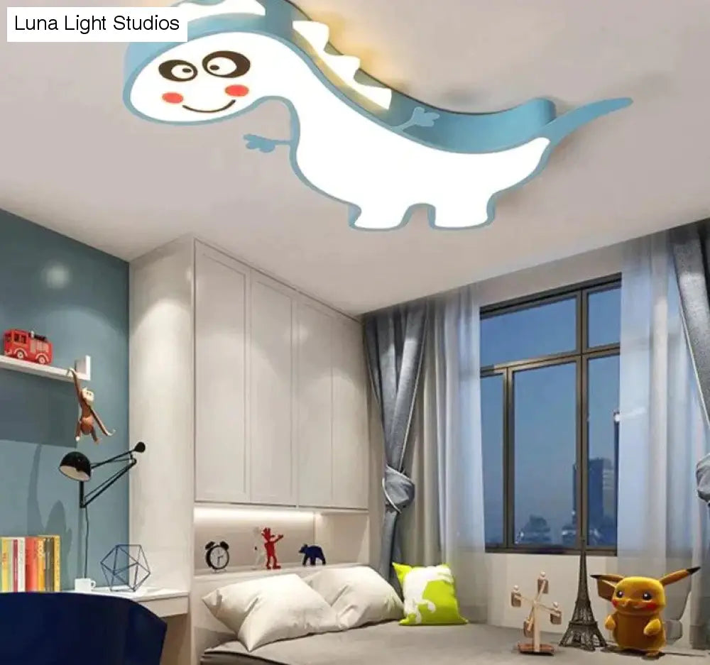 Nieuwe Dinasour Moderne Led Plafondverlichting Lamp Voor Kind Slaapkamer Studeerkamer Babykamer Afstandsbediening Cartoon Designer Lamparas