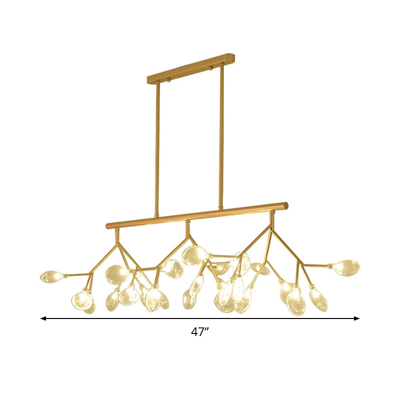 Modern Bubble Chandelier with Clear Glass, 27 Heads, Black/Gold - Dining Room Hanging Light Kit