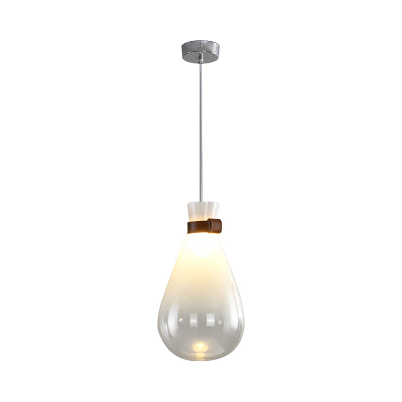 Lampada a sospensione moderna a sospensione a goccia con tracolla in pelle per cucina, camera da letto, sala da pranzo