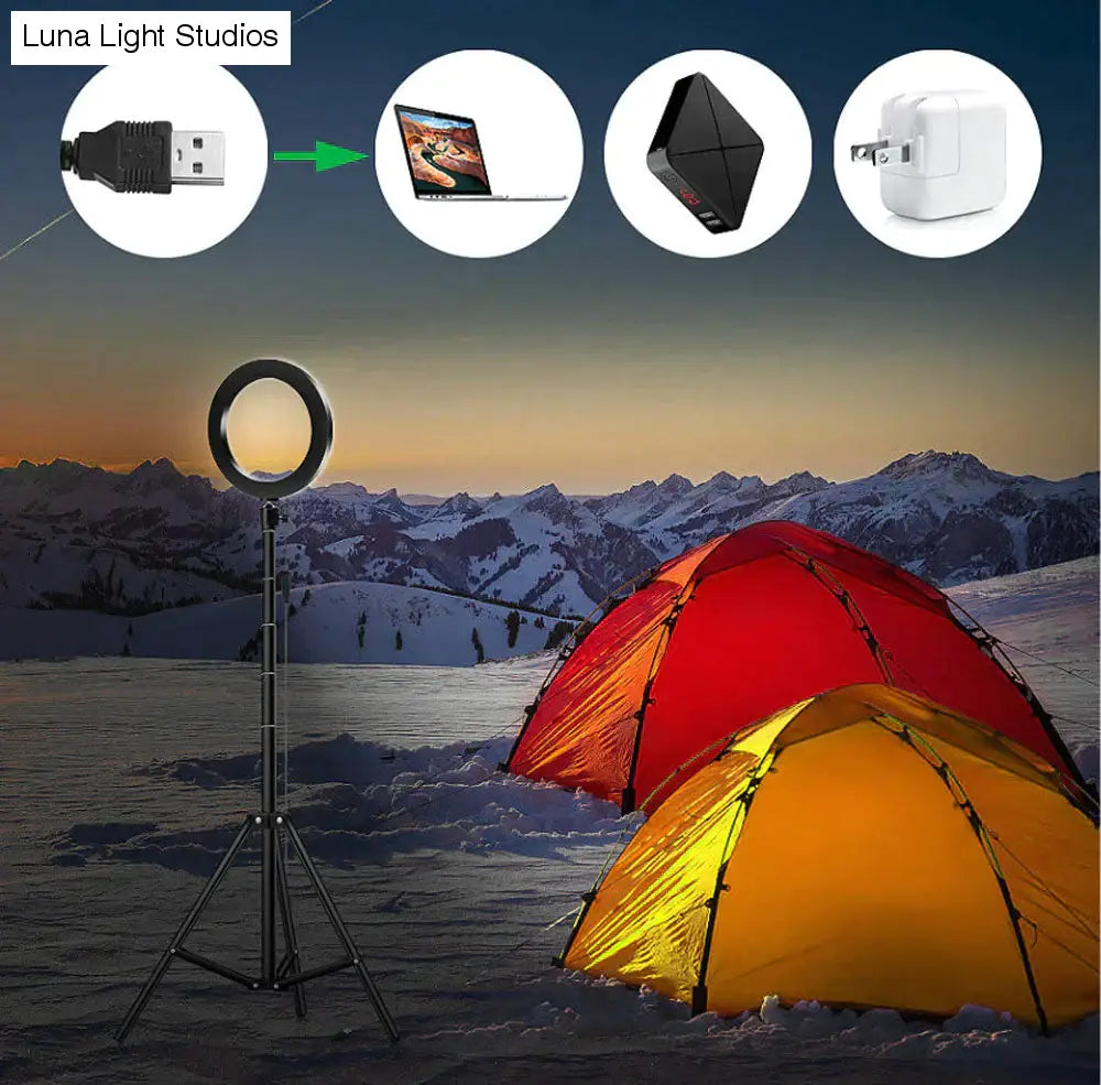 Lampa podłogowa LED USB pierścieniowa lampa podłogowa statyw pierścieniowy 80 diod LED stojąca lampa podłogowa do wideo YouTube Photo Ringlight makijaż abażur