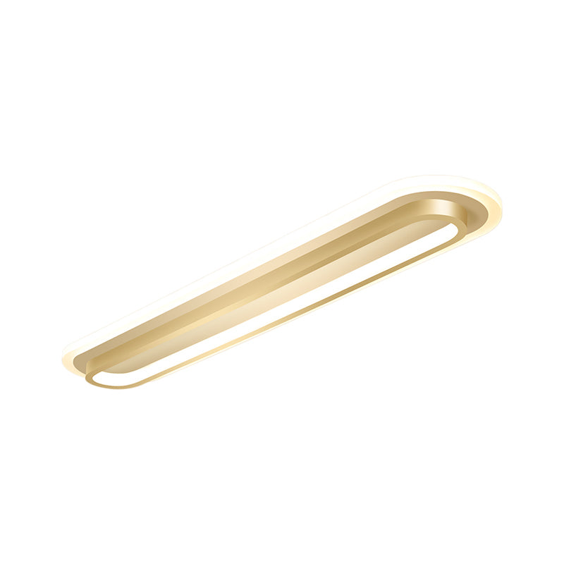 Nordic Rectangular LED Ceiling Light in Gold, Customizable in 7 Days, 19