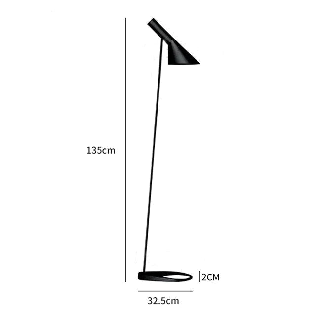 Lámpara de pie AJ ​​de diseño nórdico, luz de pie de Metal negro para sala de estar, dormitorio, mesita de noche, lámparas de pie decorativas, Luminaria de iluminación