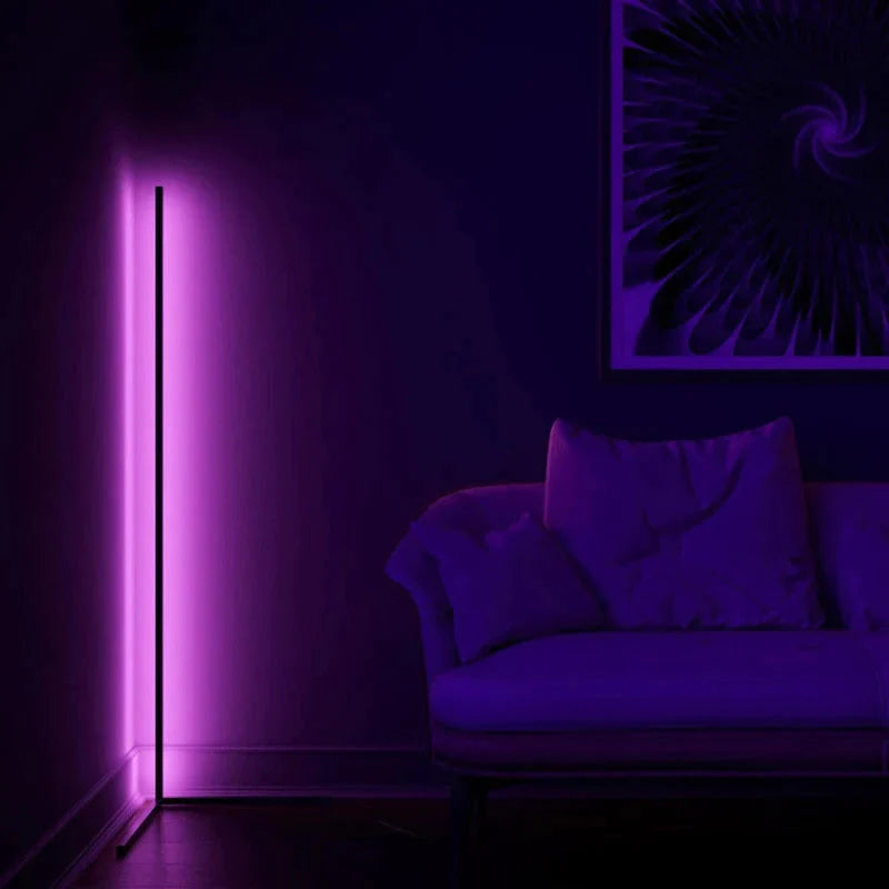Lampadaire LED nordique RGB coin LED Angle droit lampadaires coloré chambre lampe éclairage télécommande coin lampe sur pied