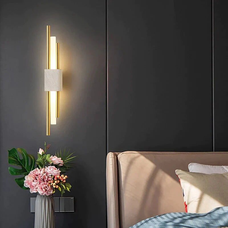 Moderne marmeren led-wandlamp voor woonkamer slaapkamer badkamer loft decor