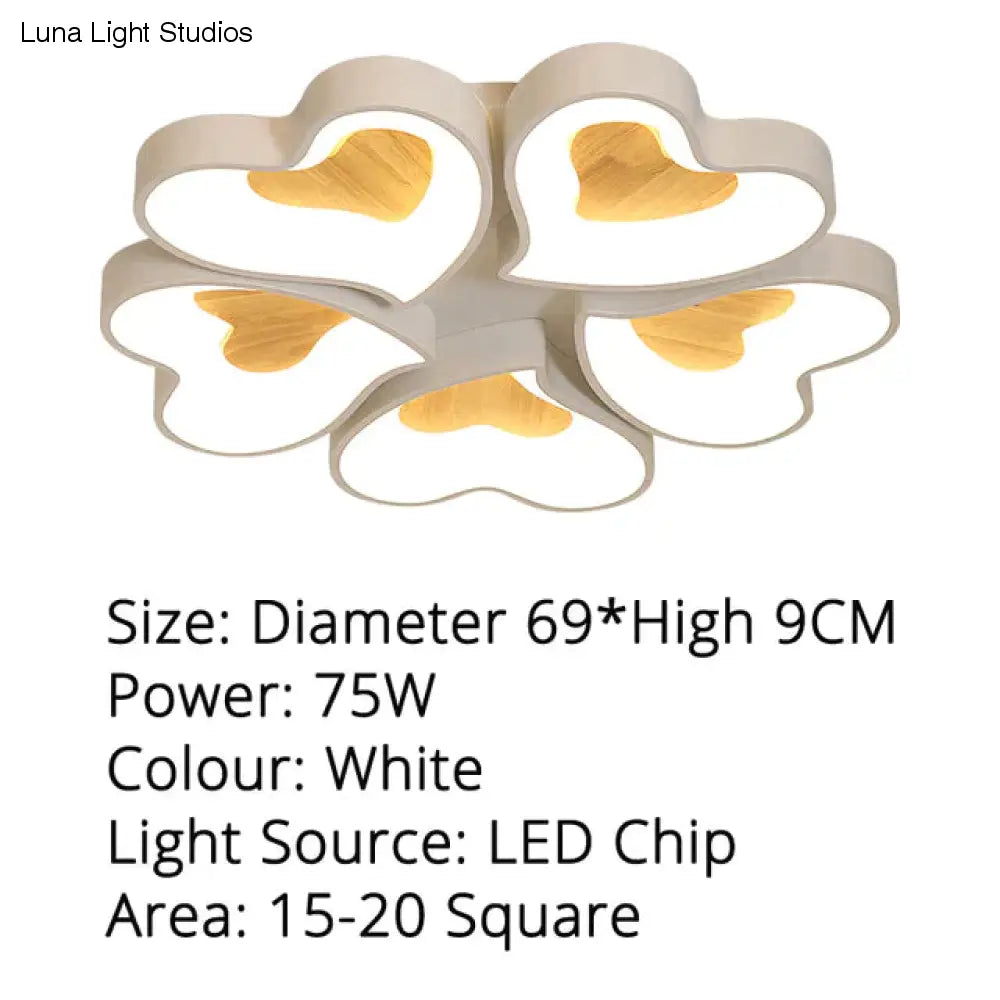 Plafoniere moderne a LED a forma di cuore per soggiorno, camera da letto, illuminazione interna, lampada da soffitto, telecomando, Dimmin