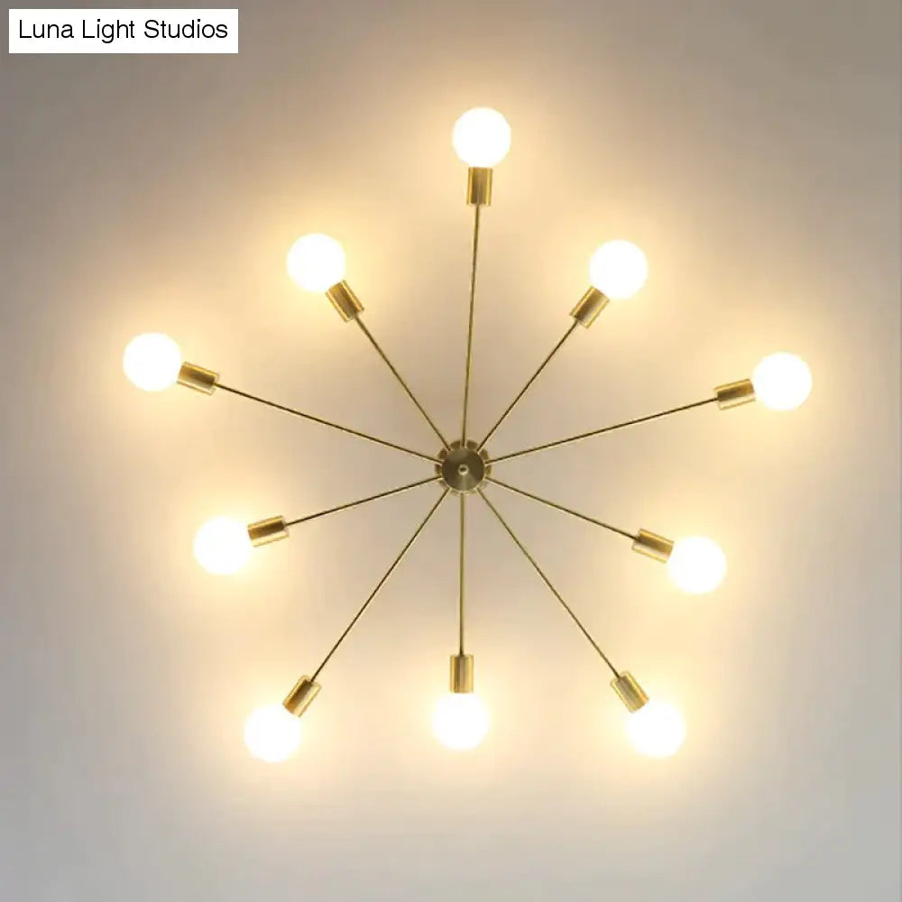 Plafonnier en cuivre moderne salle à manger en laiton plafonnier salon luminaires LED Lustres de cuisine lumières éclairage de plafond nordique chambre à coucher