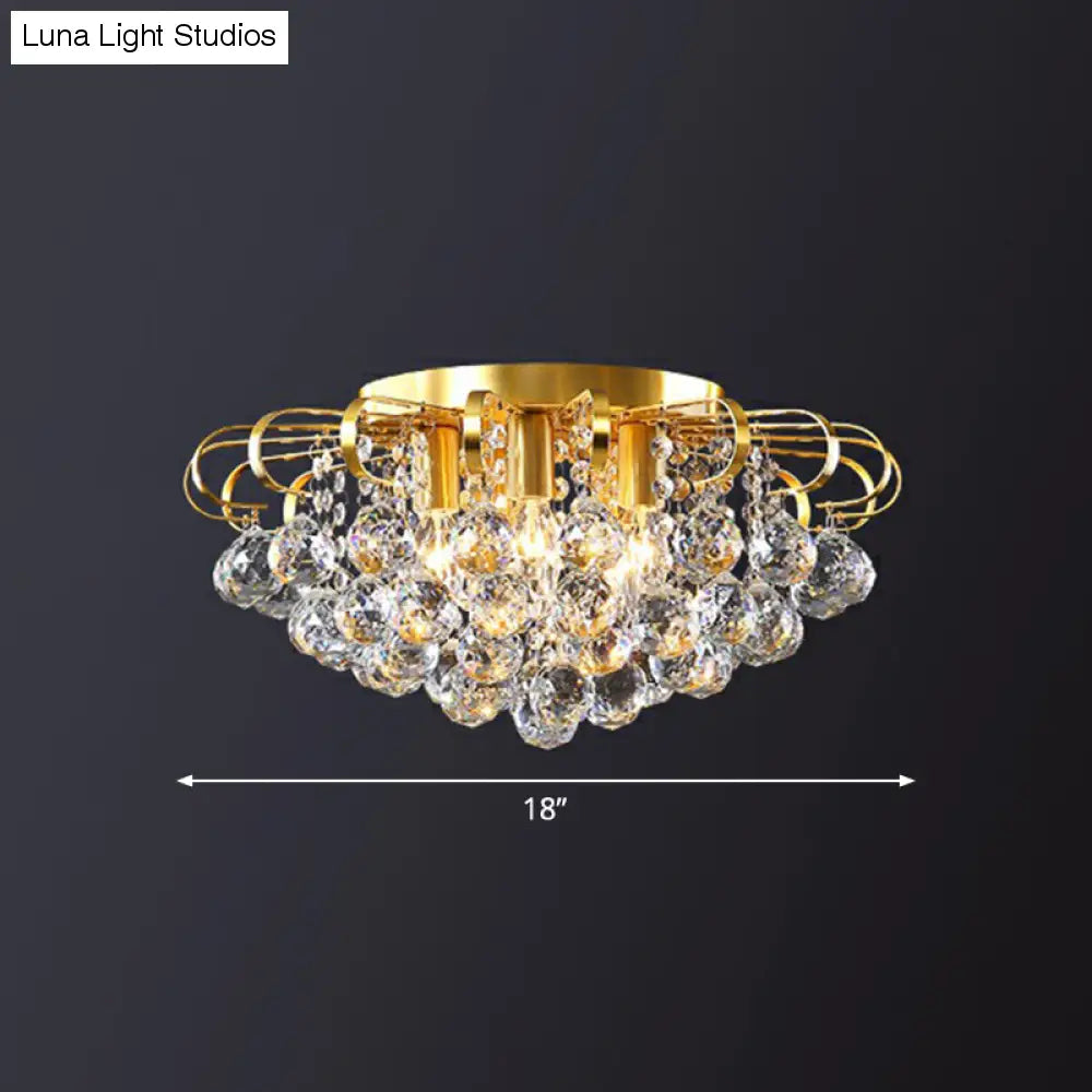 Crystal Bedroom Beauty: postmoderne helder gefacetteerde bolvormige inbouwplafondlamp met bloemmotief