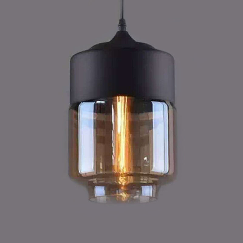 1-lichts hanglamp retro industriële stijl glazen hangende plafondverlichting voor restaurant