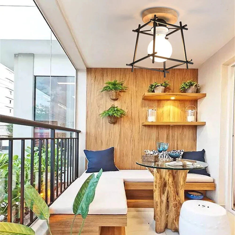 Plafonnier nordique en fer forgé, design moderne et minimaliste, luminaire décoratif de plafond, idéal pour un bureau, une chambre à coucher ou une chambre à coucher, créatif