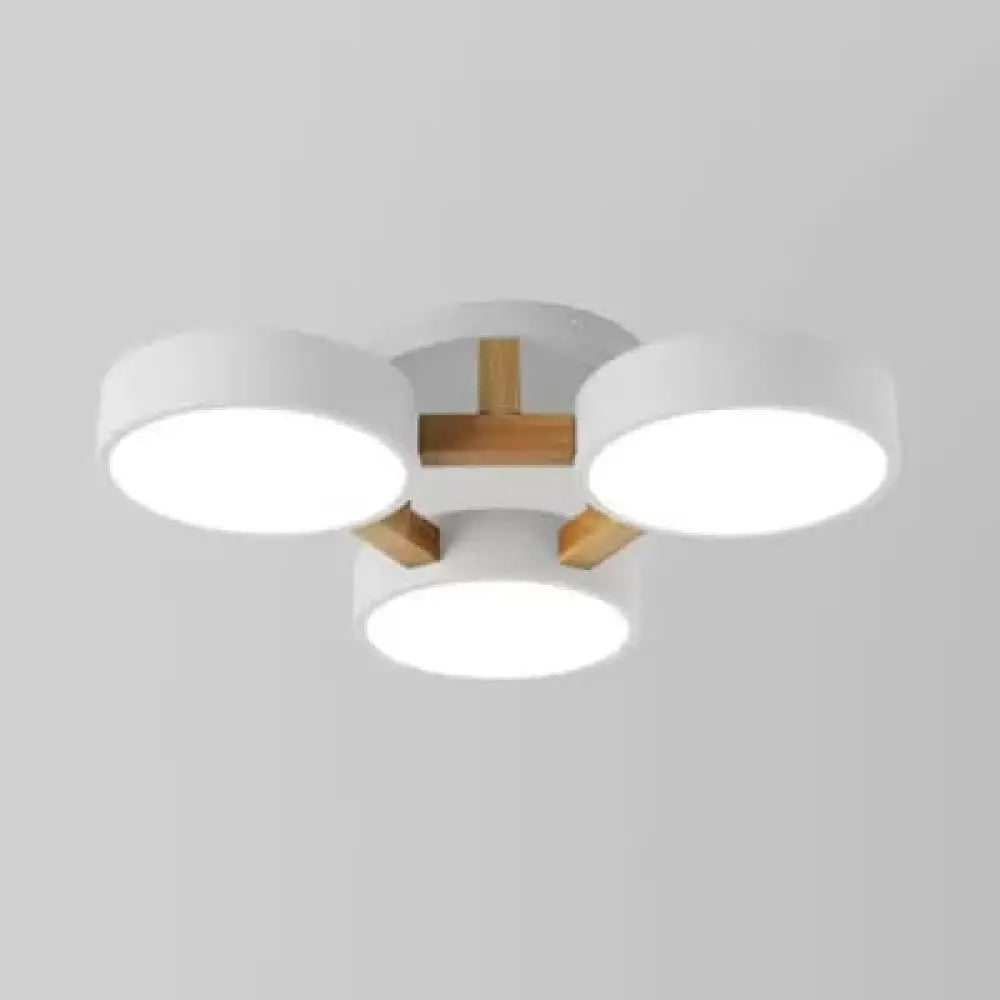 Lampa sufitowa Macaron Loft do montażu półpodtynkowego – metalowa oprawa bębnowa z 3 głowicami do salonów