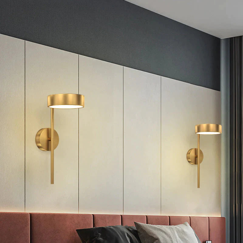 Nordic Light Luxe bedlampje Slaapkamer Volledig koperen wandlamp