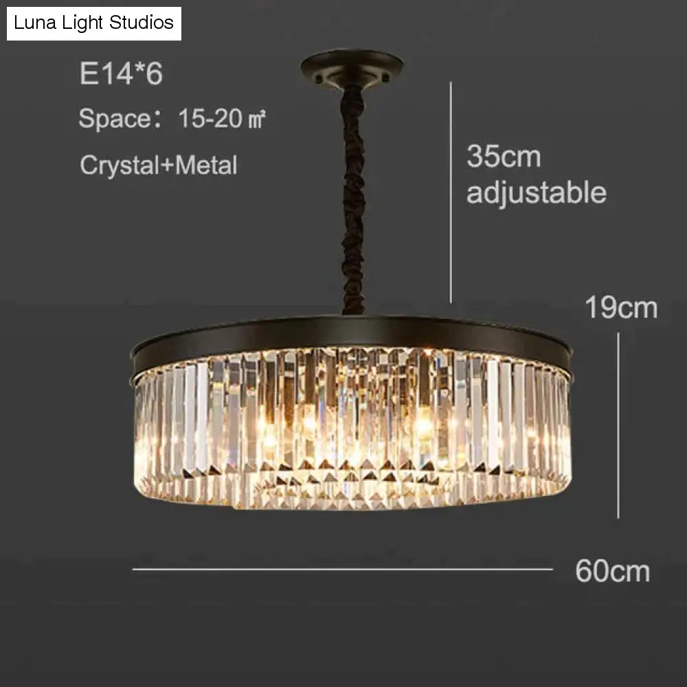 Nowoczesna kryształowa lampa sufitowa Living Crystal lampa sufitowa sypialnia klasyczne okrągłe lampy sufitowe czarna podstawa oprawy Led jadalnia