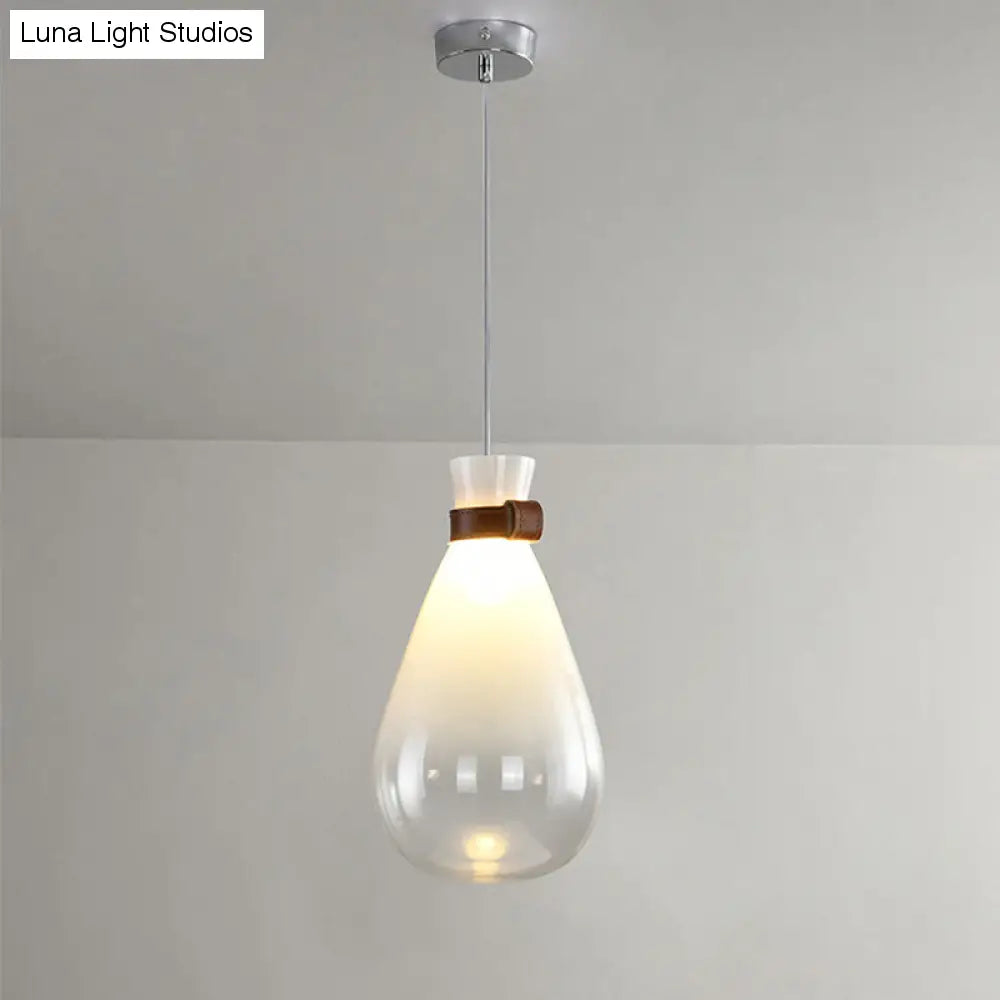 Moderne Tropfen-Hängelampe mit Lederhalsband für Küche, Schlafzimmer, Esszimmer