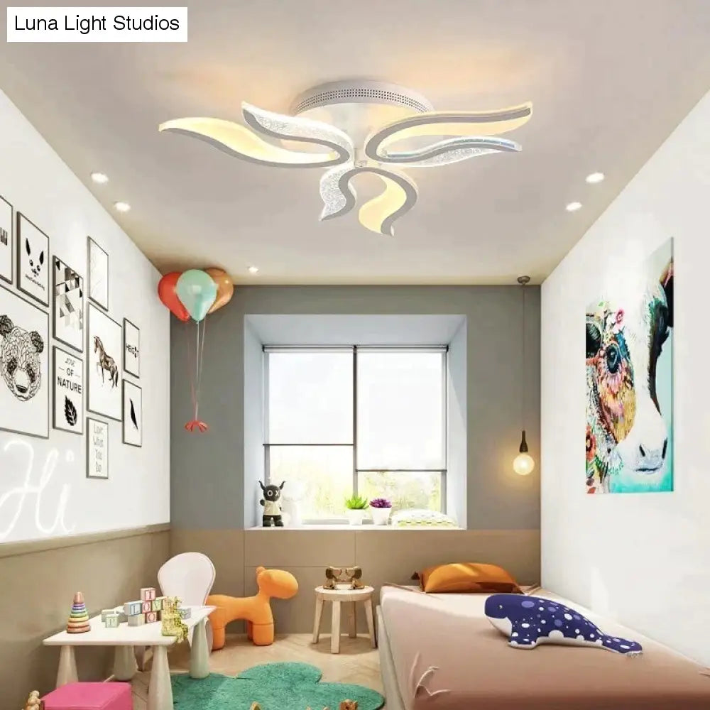 Lámpara de araña de techo Led acrílica, moderna, color blanco, para sala de estar, dormitorio, iluminación led