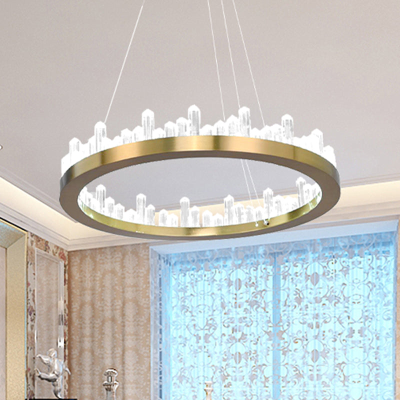 Modern Gold LED Chandelier in Warm/White Light for Bedroom - 16
