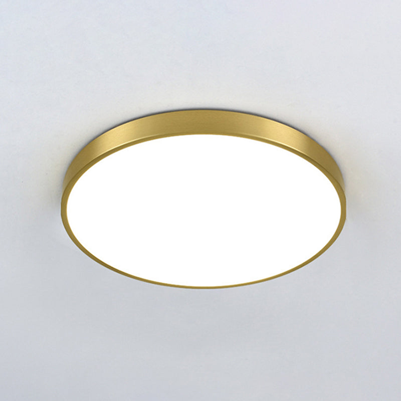 Nowoczesna złota metalowa lampa sufitowa LED do montażu podtynkowego do oświetlenia sypialni
