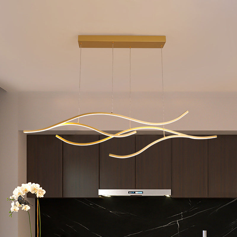 Suspension LED en métal pour cuisine ouverte – Luminaire d'îlot élégant et simple