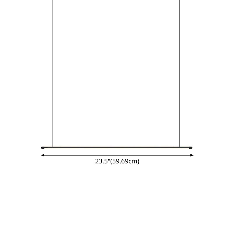 Schlanke LED-Hängelampe für Küchen-Barinsel – minimalistisches dünnes Stabdesign, Metallkonstruktion, schwarze Oberfläche