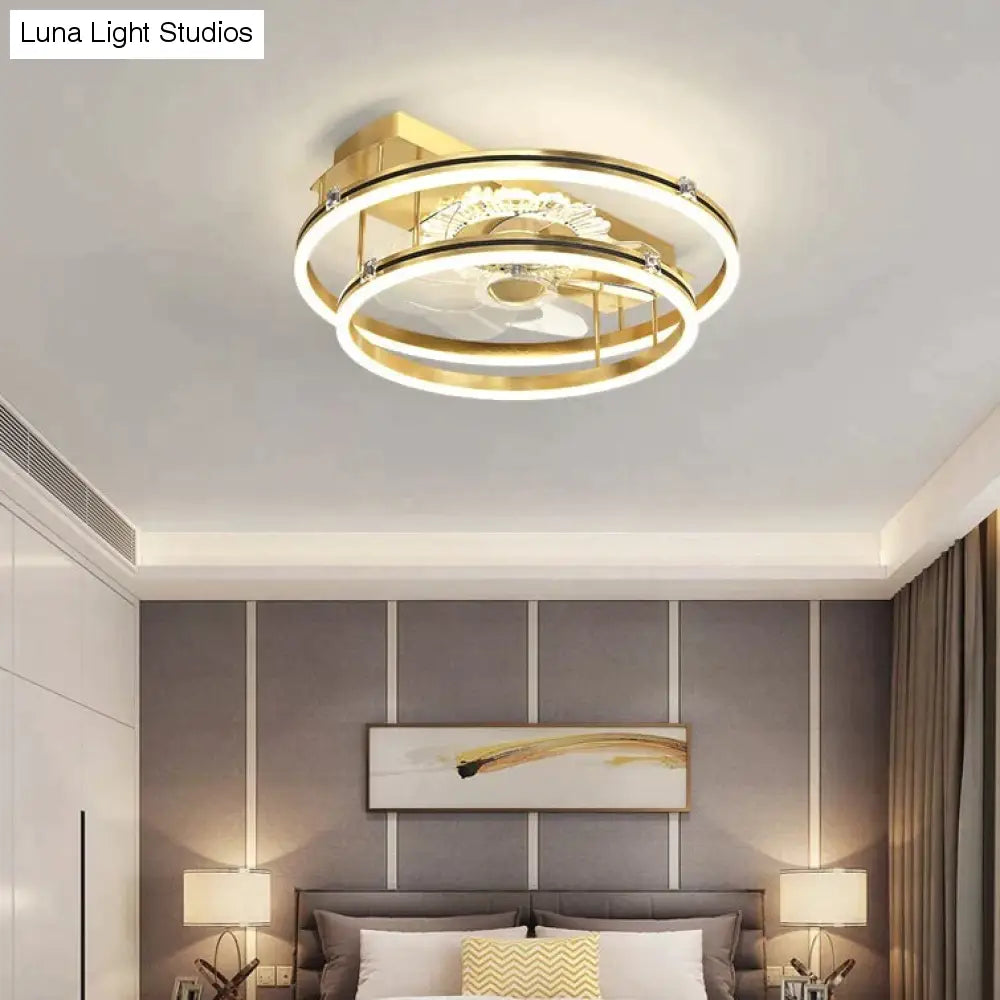 Luxury Fan Living Room Round Ceiling Lamp Simple Lamps