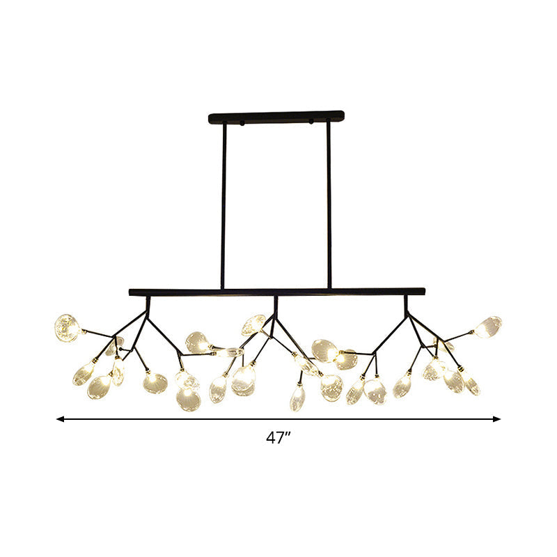Modern Bubble Chandelier with Clear Glass, 27 Heads, Black/Gold - Dining Room Hanging Light Kit